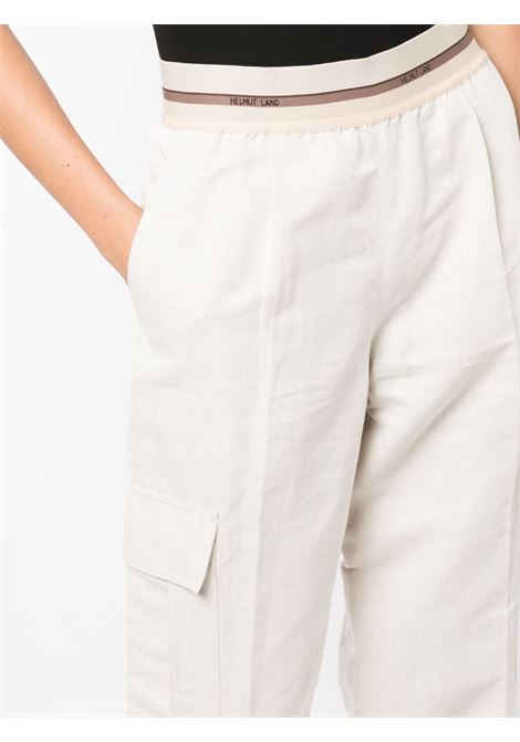 White logo-waistband pleated cargo trousers - women HELMUT LANG | N04HW206C05